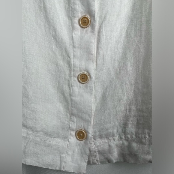 J.CREW  Size  XXL  Squareneck Button-Up top  100% Linen  White - Picture 11 of 16
